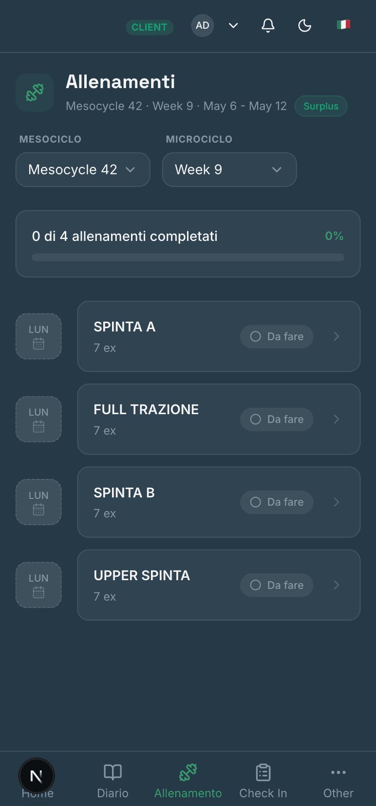 Workout Tracking