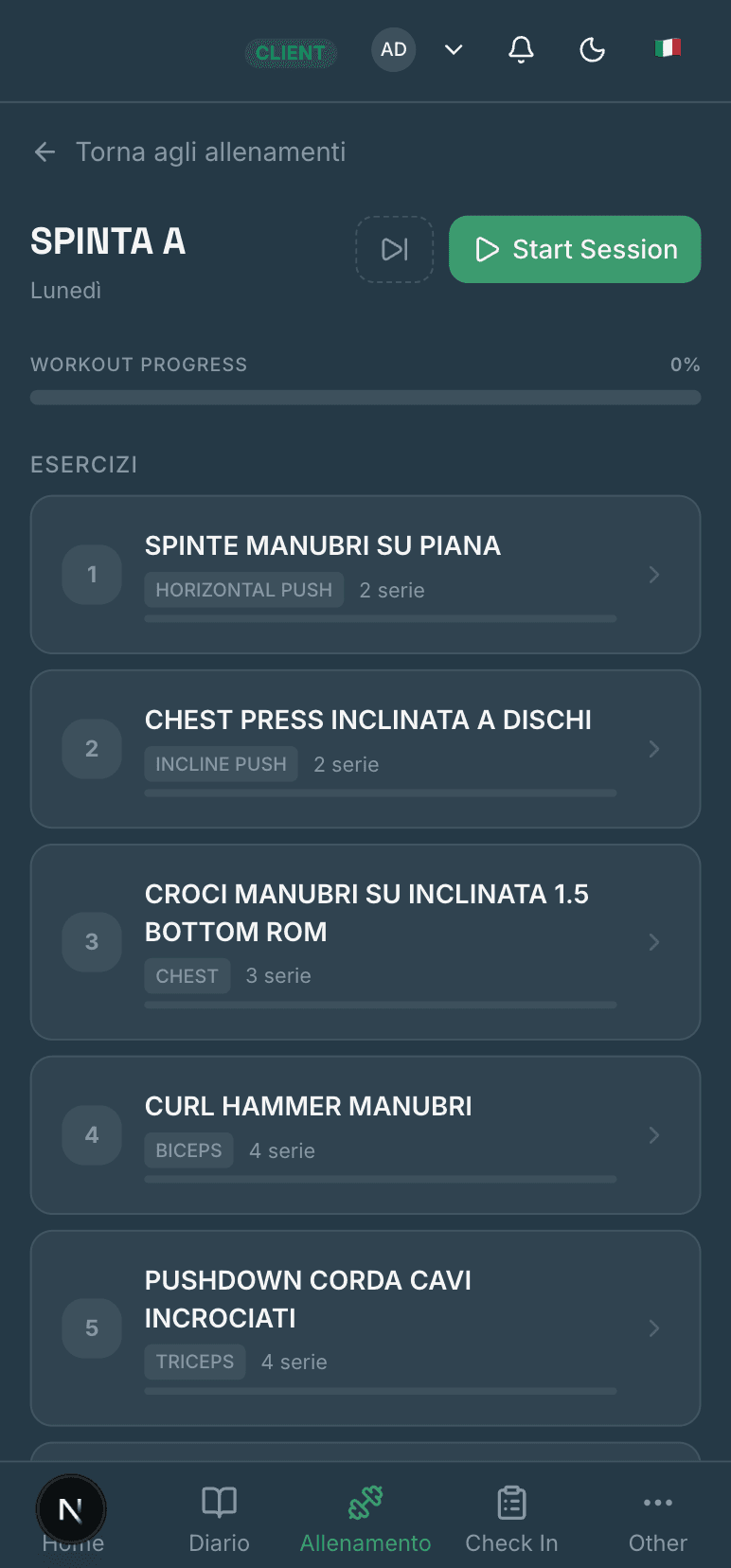 Workout Tracking
